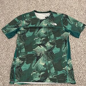 Green North Face slim fit shirt
